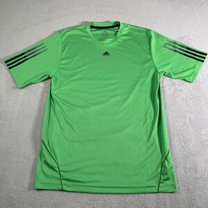 Adidas Shirt Mens Medium Green Short Sleeve Athletic Training Performance Tee